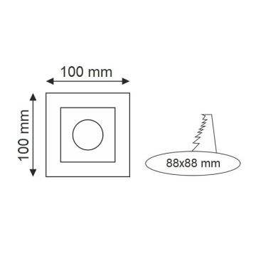 HELIOS HS 1403 Sıva Altı Saten Kare Spot Kasası (Metal)