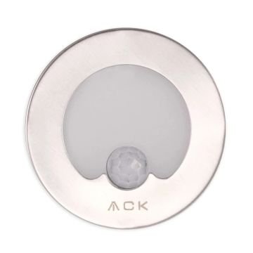 ACK AH07-00664 0.85 Watt Krom Kasa Sensörlü Sıva Altı Yuvarlak LED Merdiven Armatürü - Mavi Işık