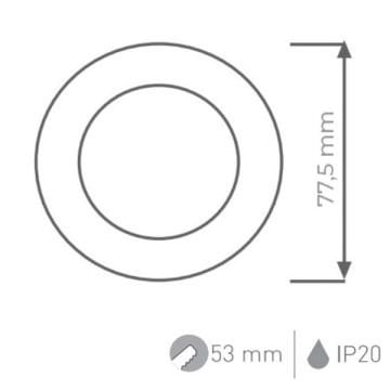 ACK AH07-00634 0.85 Watt Krom Kasa Sensörlü Sıva Altı Yuvarlak LED Merdiven Armatürü - Beyaz Işık (6500K)