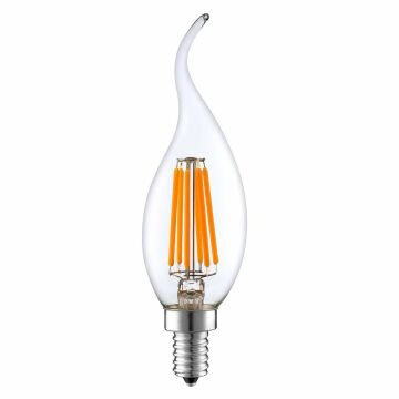 HEKA ERD-83 6 Watt Şeffaf Camlı Rustik Kıvrık Mum Ampul - Gün Işığı (3000K)