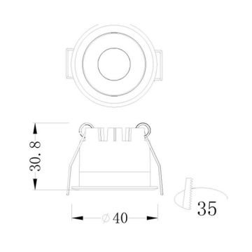 JUPITER LS451 B 3 Watt Beyaz-Siyah Sıva Altı Yuvarlak Mini LED Spot - Metal - Gün Işığı (3000K)