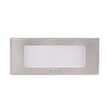 ACK AH07-01164 1.5 Watt Krom Kasa Sıva Altı Dikdörtgen LED Merdiven Armatürü - Mavi Işık