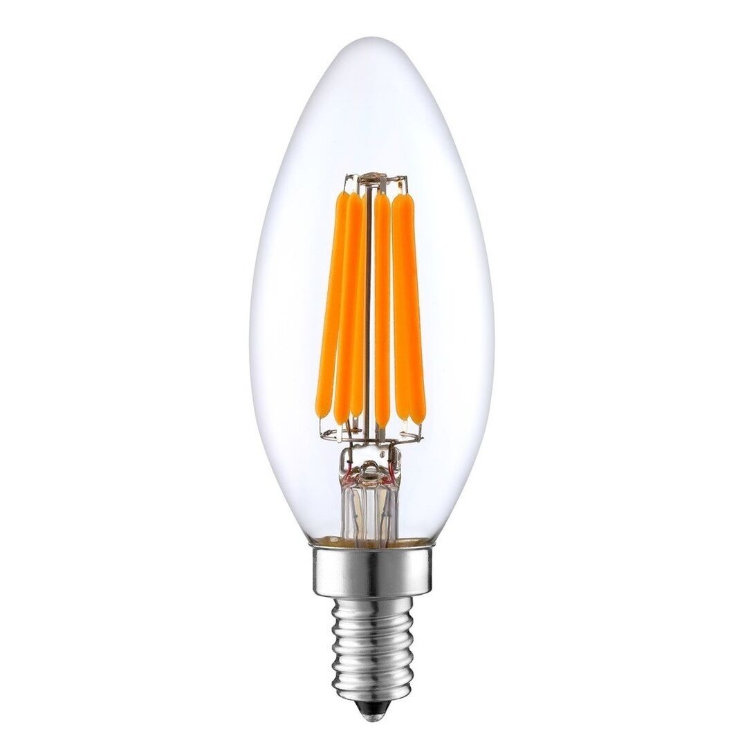 HEKA ERD-92 6 Watt Şeffaf Camlı Rustik Mum Ampul - Gün Işığı (3000K)