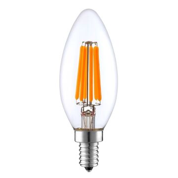 HEKA ERD-92 6 Watt Şeffaf Camlı Rustik Mum Ampul - Gün Işığı (3000K)