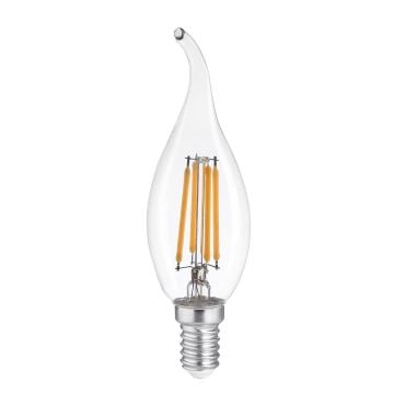 HEKA ERD-36 8 Watt Şeffaf Camlı Rustik Kıvrık Mum Ampul - Gün Işığı (3000K)