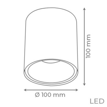 goldX ZE830-1-CP 12 Watt 10x10 cm Bakır Sıva Üstü Silindir LED Spot (SAMSUNG LED & EAGLERISE Driver)