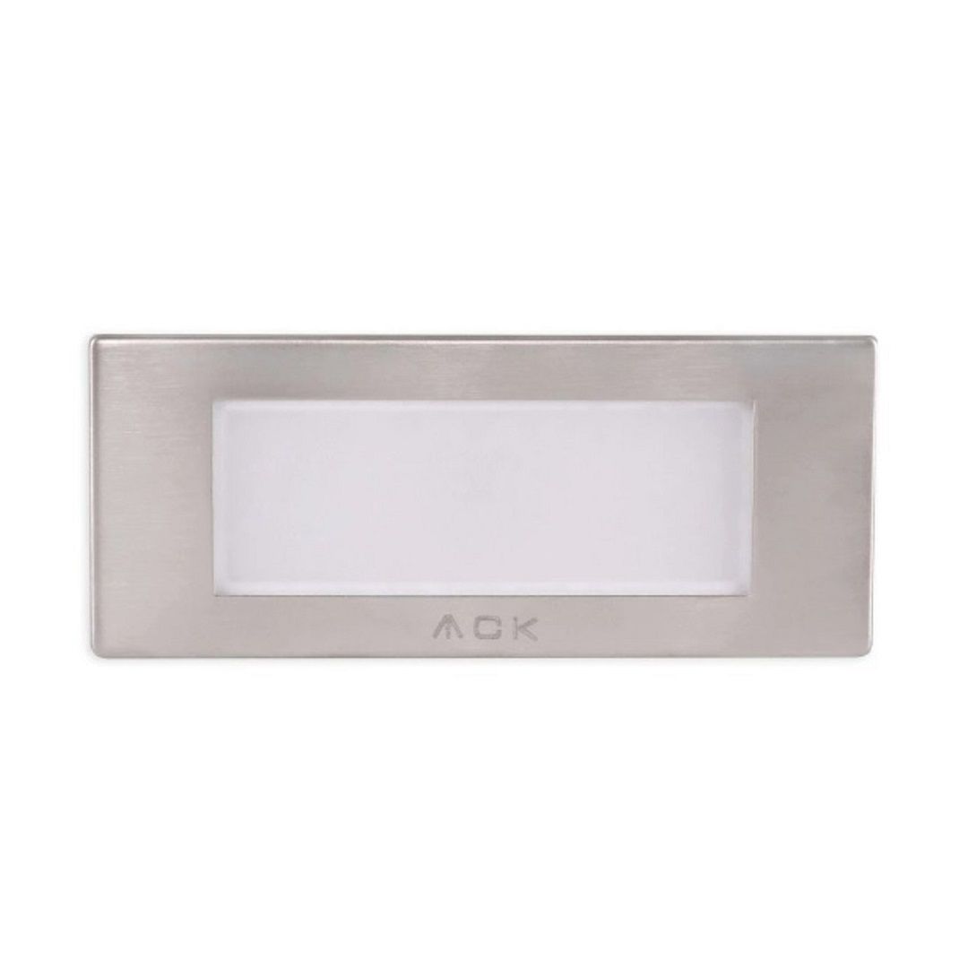 ACK AH07-01104 1.5 Watt Krom Kasa Sıva Altı Dikdörtgen LED Merdiven Armatürü - Gün Işığı (3000K)