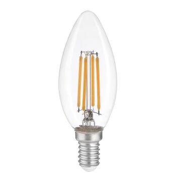 HEKA ERD-35 8 Watt Şeffaf Camlı Rustik Mum Ampul - Gün Işığı (3000K)