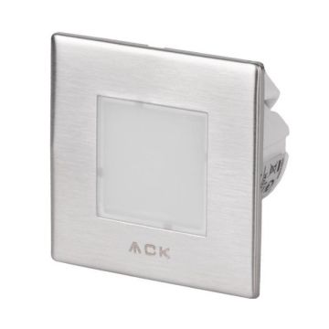 ACK AH07-00964 0.7 Watt Krom Kasa Sıva Altı Kare LED Merdiven Armatürü - Mavi Işık