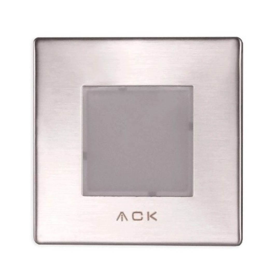 ACK AH07-00964 0.7 Watt Krom Kasa Sıva Altı Kare LED Merdiven Armatürü - Mavi Işık