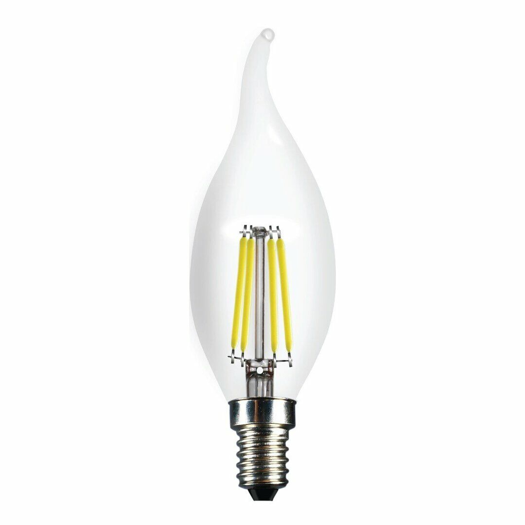 HEKA ERD-94 6 Watt Şeffaf Camlı Rustik Kıvrık Mum Ampul - Beyaz Işık (6500K)