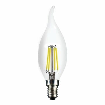 HEKA ERD-94 6 Watt Şeffaf Camlı Rustik Kıvrık Mum Ampul - Beyaz Işık (6500K)