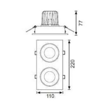 JUPITER LS442 2x11 Watt Beyaz Sıva Altı Hareketli İkili LED Spot - Metal - Gün Işığı (3000K)