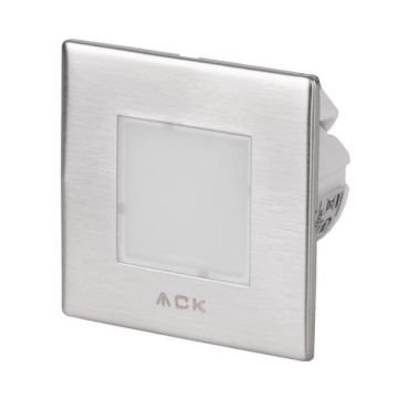 ACK AH07-00934 0.7 Watt Krom Kasa Sıva Altı Kare LED Merdiven Armatürü - Beyaz Işık (6500K)