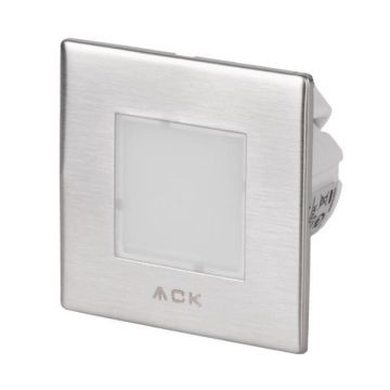 ACK AH07-00904 0.7 Watt Krom Kasa Sıva Altı Kare LED Merdiven Armatürü - Gün Işığı (3000K)