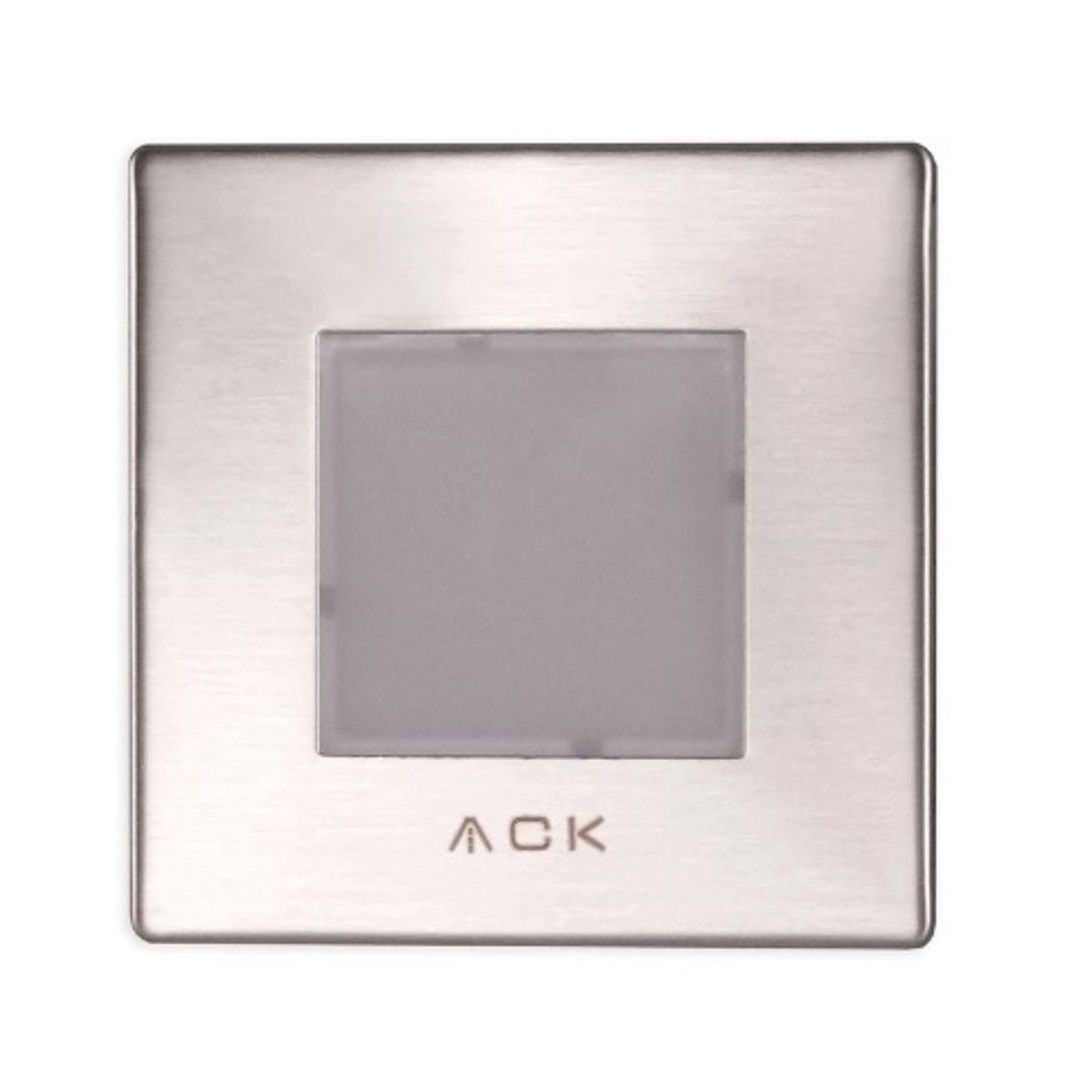 ACK AH07-00904 0.7 Watt Krom Kasa Sıva Altı Kare LED Merdiven Armatürü - Gün Işığı (3000K)