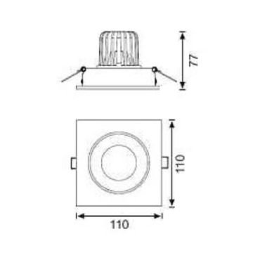 JUPITER LS441 11 Watt Beyaz Sıva Altı Hareketli Kare LED Spot - Metal - Gün Işığı (3000K)