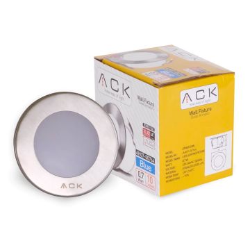 ACK AH07-00764 1.5 Watt Krom Kasa Sıva Altı Yuvarlak LED Merdiven Armatürü - Mavi Işık