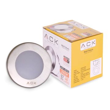 ACK AH07-00734 1.5 Watt Krom Kasa Sıva Altı Yuvarlak LED Merdiven Armatürü - Beyaz Işık (6500K)