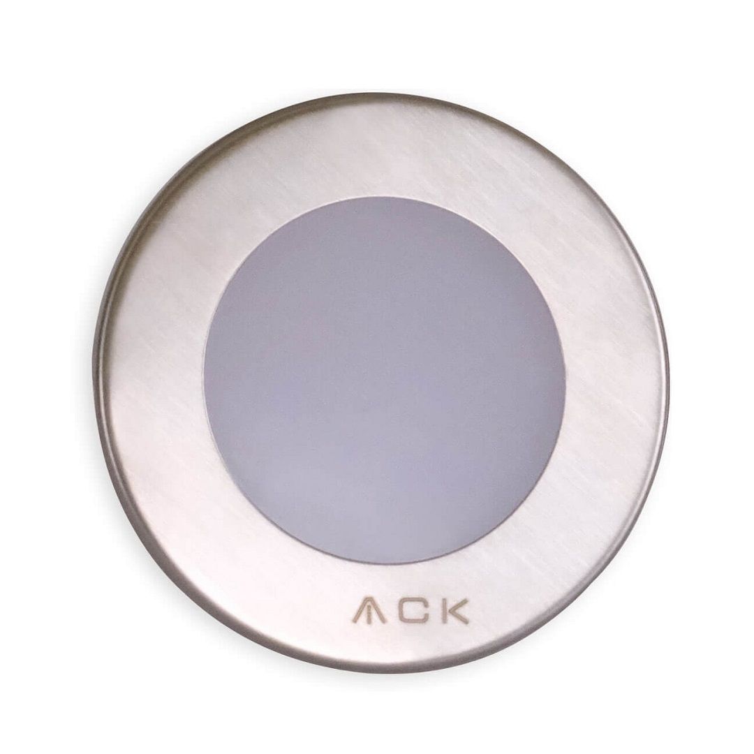 ACK AH07-00734 1.5 Watt Krom Kasa Sıva Altı Yuvarlak LED Merdiven Armatürü - Beyaz Işık (6500K)