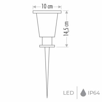 CATA CT-7304 12 Watt LED Kazıklı Çim Armatürü