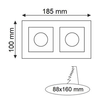 HELIOS HS 1404 Sıva Altı Saten Kare Spot Kasası (Metal)