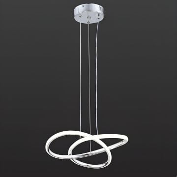 CL-703 56 Watt Krom Modern LED Avize - 3 Işık Renkli (Beyaz + Ilık Beyaz + Gün Işığı)