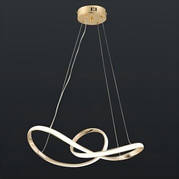 CL-718 64 Watt 75 cm Gold Modern LED Avize - 3 Işık Renkli (Beyaz + Ilık Beyaz + Gün Işığı)
