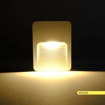 ACK AH07-01400 2 Watt Beyaz Sıva Üstü Dış Mekan LED Merdiven Armatürü - Gün Işığı (3000K) - PC Gövde