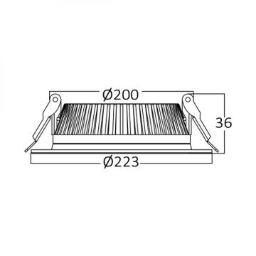 Braytron BP13-03210 32 Watt Siyah Sıva Altı Yuvarlak LED Panel (SAMSUNG LED) - Ilık Beyaz (4000K)
