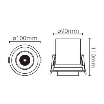 JUPITER LD502 B 12 Watt Beyaz-Siyah Sıva Altı Hareketli LED Spot - Metal - Gün Işığı (3000K)