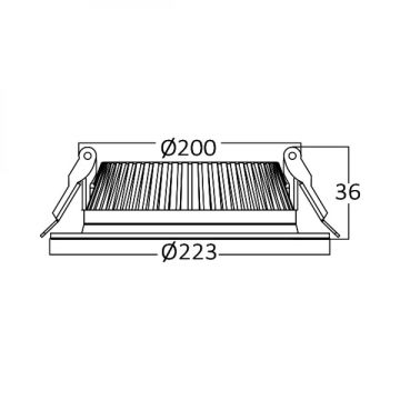 Braytron BP13-02430 24 Watt Siyah Sıva Altı Yuvarlak LED Panel (SAMSUNG LED) - Beyaz Işık (6500K)