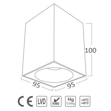 Braytron BH04-30411 10x10x10 cm Siyah-Bakır Sıva Üstü Spot Kasası (GU10 Duylu)