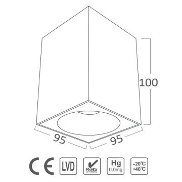 Braytron BH04-30416 10x10x10 cm Siyah-Bakır Sıva Üstü Spot Kasası (GU10 Duylu)