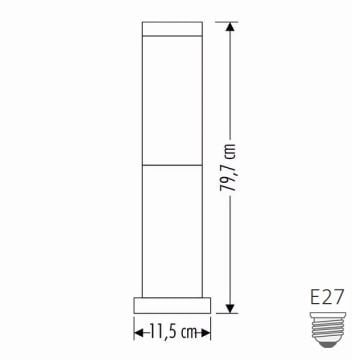 CATA CT-7010 VENEDİK 80 cm Satin Bollard Armatür (Alüminyum)