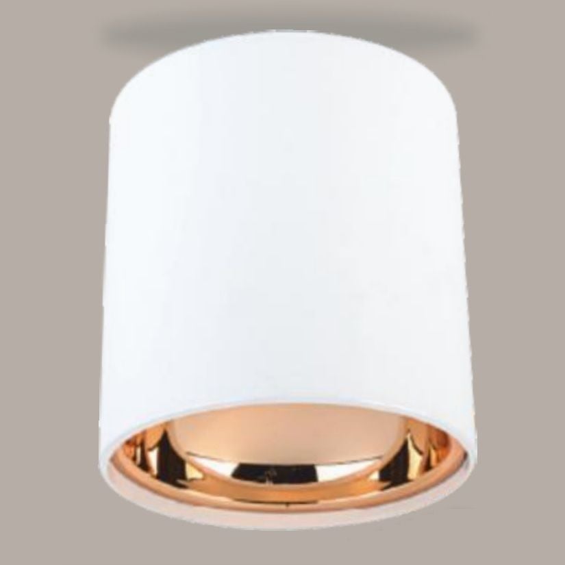 HELIOS HS 1610 10x10 cm Beyaz-Rose Bakır Sıva Üstü Silindir Spot Kasası (Metal)
