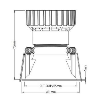 JUPITER LS555 S 8 Watt Siyah Sıva Altı Yuvarlak LED Spot - Metal - Gün Işığı (3000K)