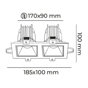 MOLLED MOL4155M Dali Dimli 2x10 Watt Beyaz-Siyah Sıva Altı İkili LED Spot (SAMSUNG/OSRAM/PHILIPS LED & EAGLERISE/PHILIPS/LIFUD Driver)