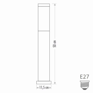 CATA CT-7009 VENEDİK 50 cm Satin Bollard Armatür (Alüminyum)