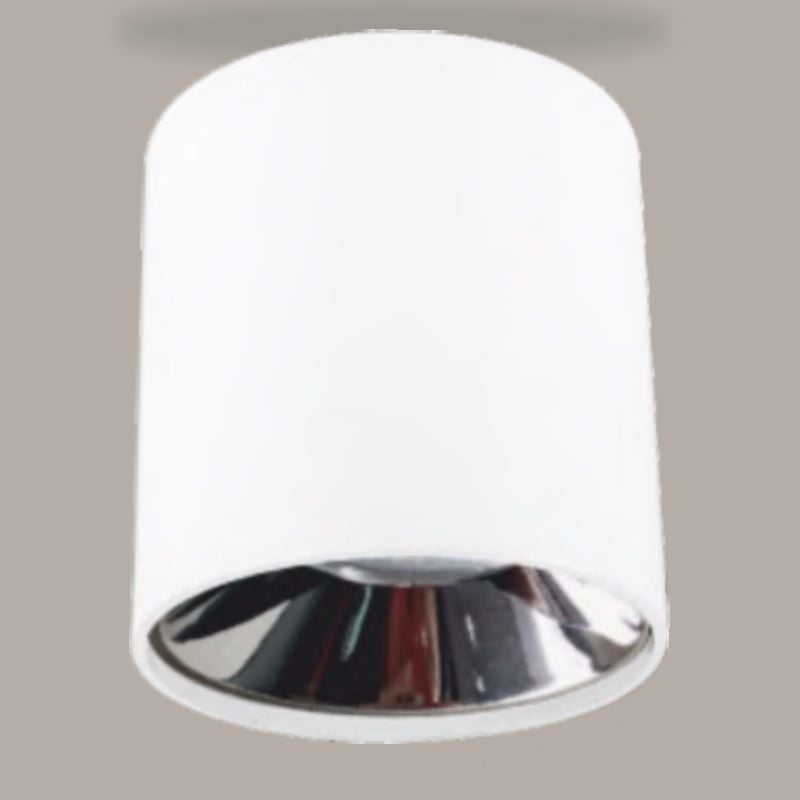 HELIOS HS 1614 10x10 cm Beyaz-Krom Sıva Üstü Silindir Spot Kasası (Metal)