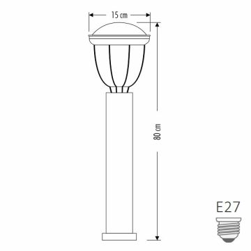 CATA CT-7025 TORİNO 80 cm Siyah Bollard Armatür (ABS Plastik)