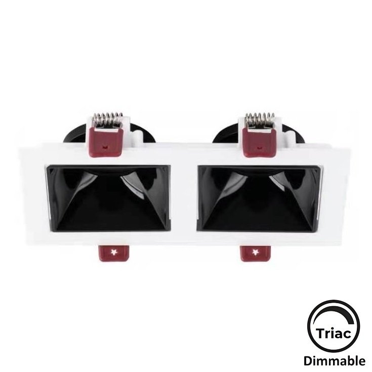 MOLLED MOL4155M Triac Dimli 2x12 Watt Beyaz-Siyah Sıva Altı İkili LED Spot (SAMSUNG/OSRAM/PHILIPS LED & EAGLERISE/PHILIPS/LIFUD Driver)