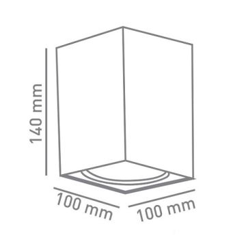 HELIOS HS 1606 10x10x14 cm Beyaz-Rose Bakır Sıva Üstü Spot Kasası (Metal)