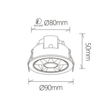 JUPITER LS500 S SK 7 Watt Siyah-Koyu Krom Sıva Altı Yuvarlak LED Spot - Metal - Gün Işığı (3000K)