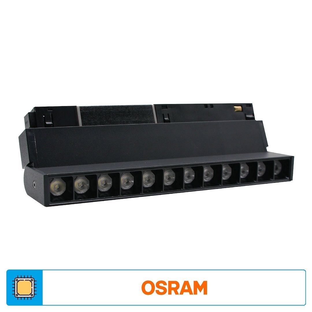 ACK AD40-04201 12 Watt 22 cm Lensli Hareketli LED Magnet Armatür - OSRAM LED - Gün Işığı (3000K)