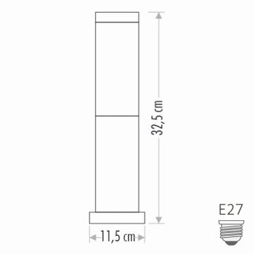 CATA CT-7008 VENEDİK 32 cm Satin Bollard Armatür (Alüminyum)