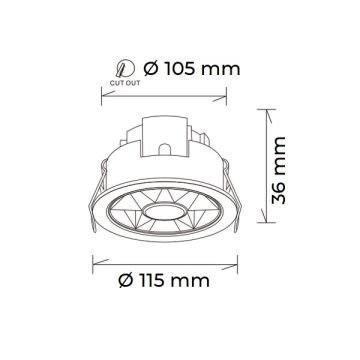 JUPITER LS501 B&SK 12 Watt Beyaz-Koyu Krom Sıva Altı Yuvarlak LED Spot - Metal - Gün Işığı (3000K)