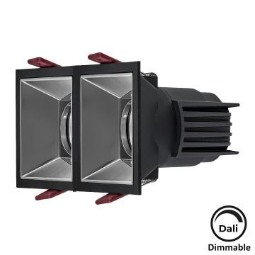 MOLLED MOL4163M Dali Dimli 2x10 Watt Siyah-Platin Sıva Altı İkili LED Spot (SAMSUNG/OSRAM/PHILIPS LED & EAGLERISE/PHILIPS/LIFUD Driver)