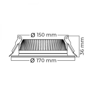 Braytron BP13-01810 18 Watt Siyah Kasa Sıva Altı Yuvarlak LED Panel (SAMSUNG LED) - Ilık Beyaz (4000K)