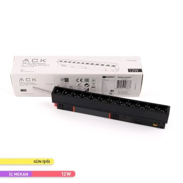 ACK AD40-02201 12 Watt 22 cm Lensli OSRAM LED Magnet Armatür - Gün Işığı (3000K)